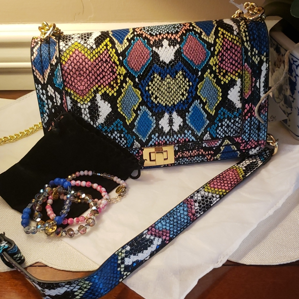 Multicolored Snakeskin Purse w/ Erimish Stack